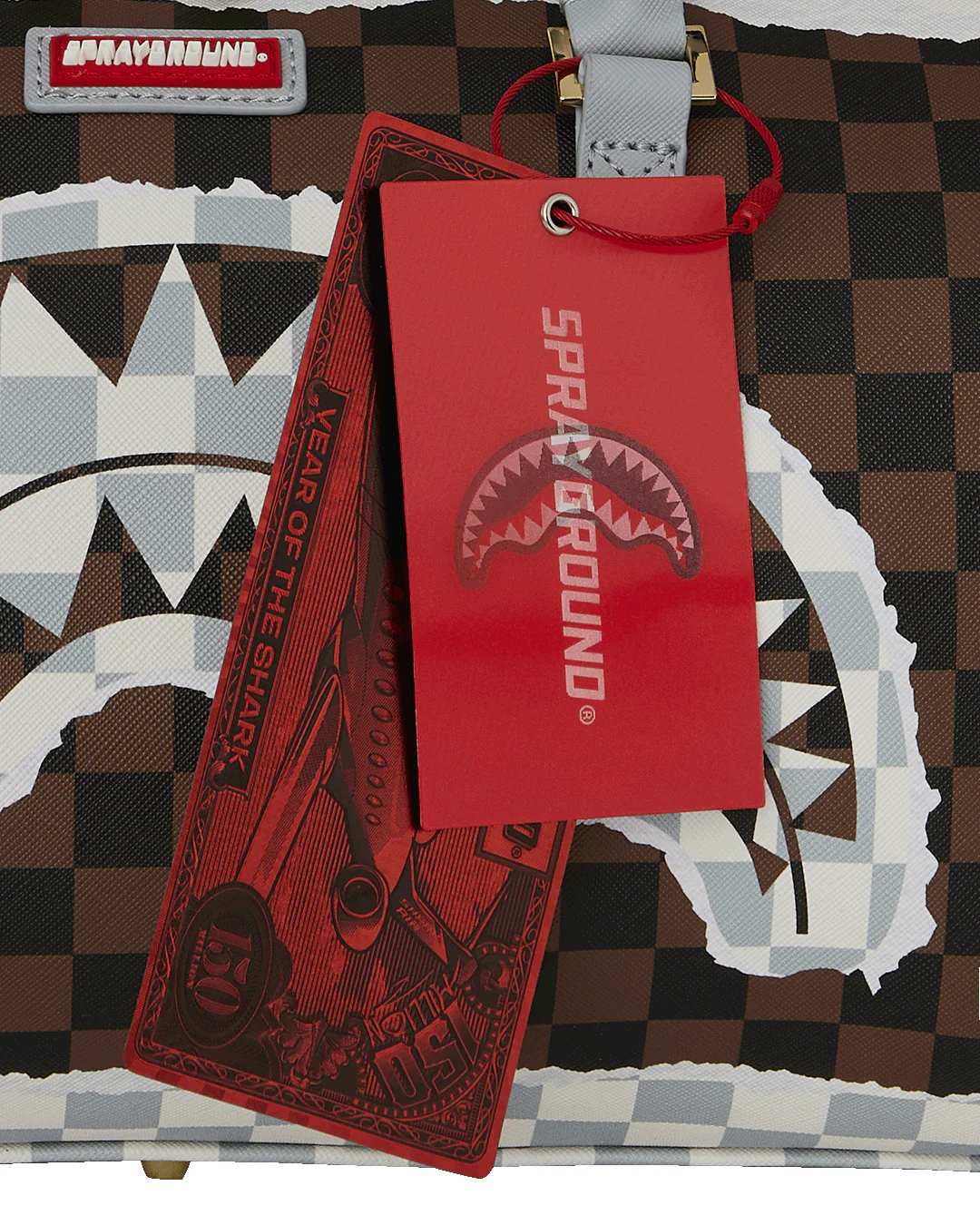 CREAM AND BROWN TEAR CHECK MINI DUFFLE - Image 8