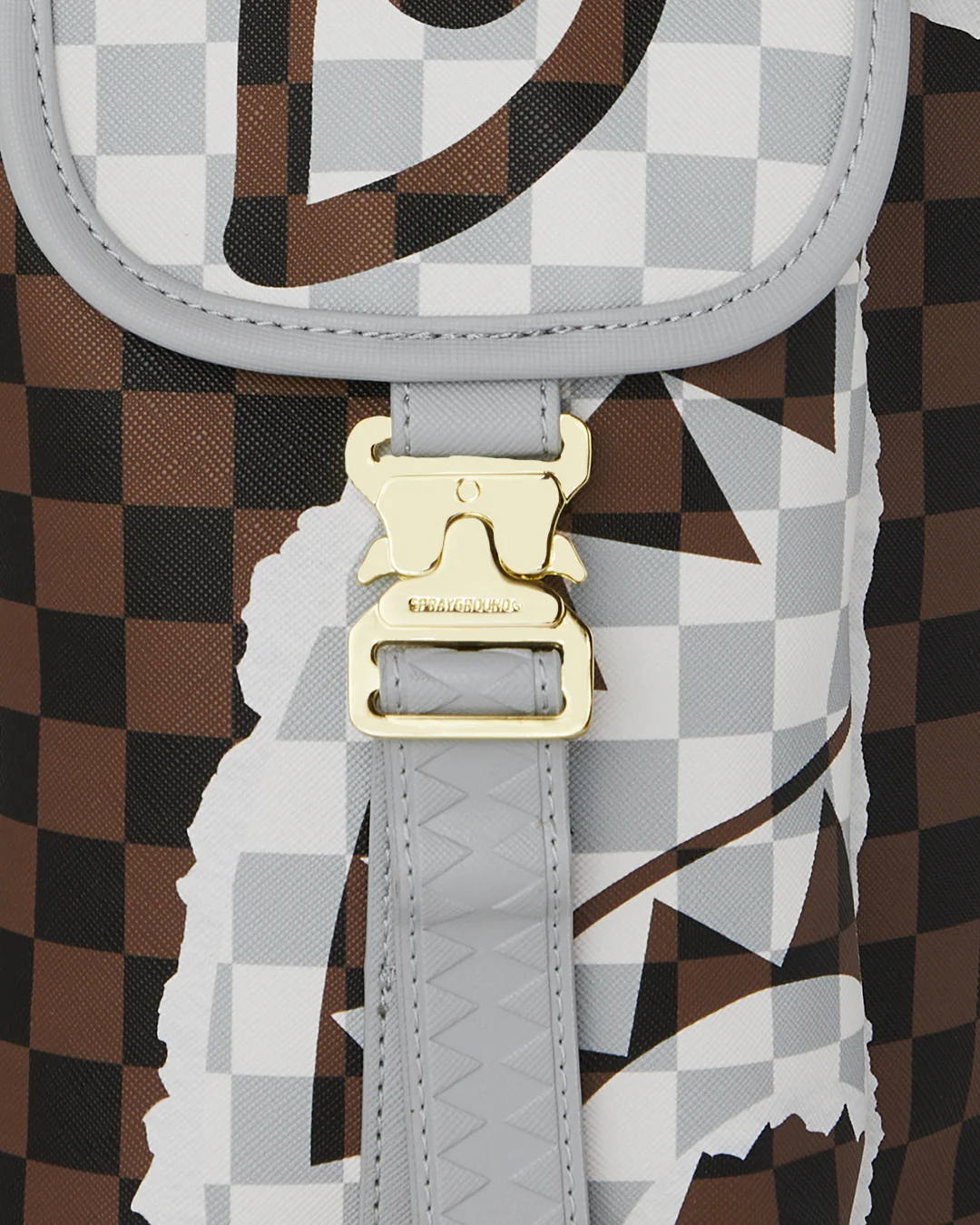 CREAM AND BROWN TEAR CHECK MONTE CARLO BACKPACK - Image 8