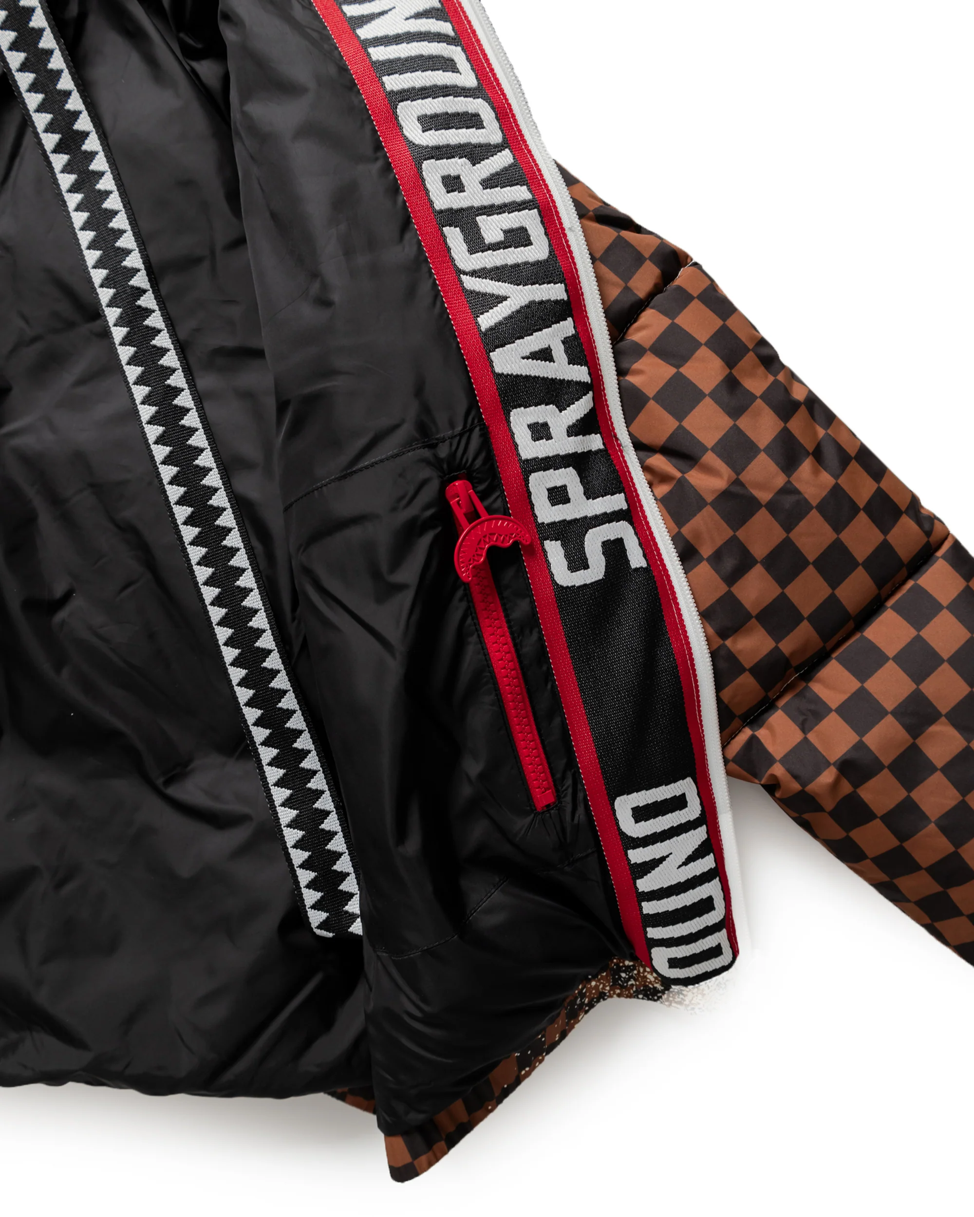 GREY CHECK DOWN JACKET - Image 11