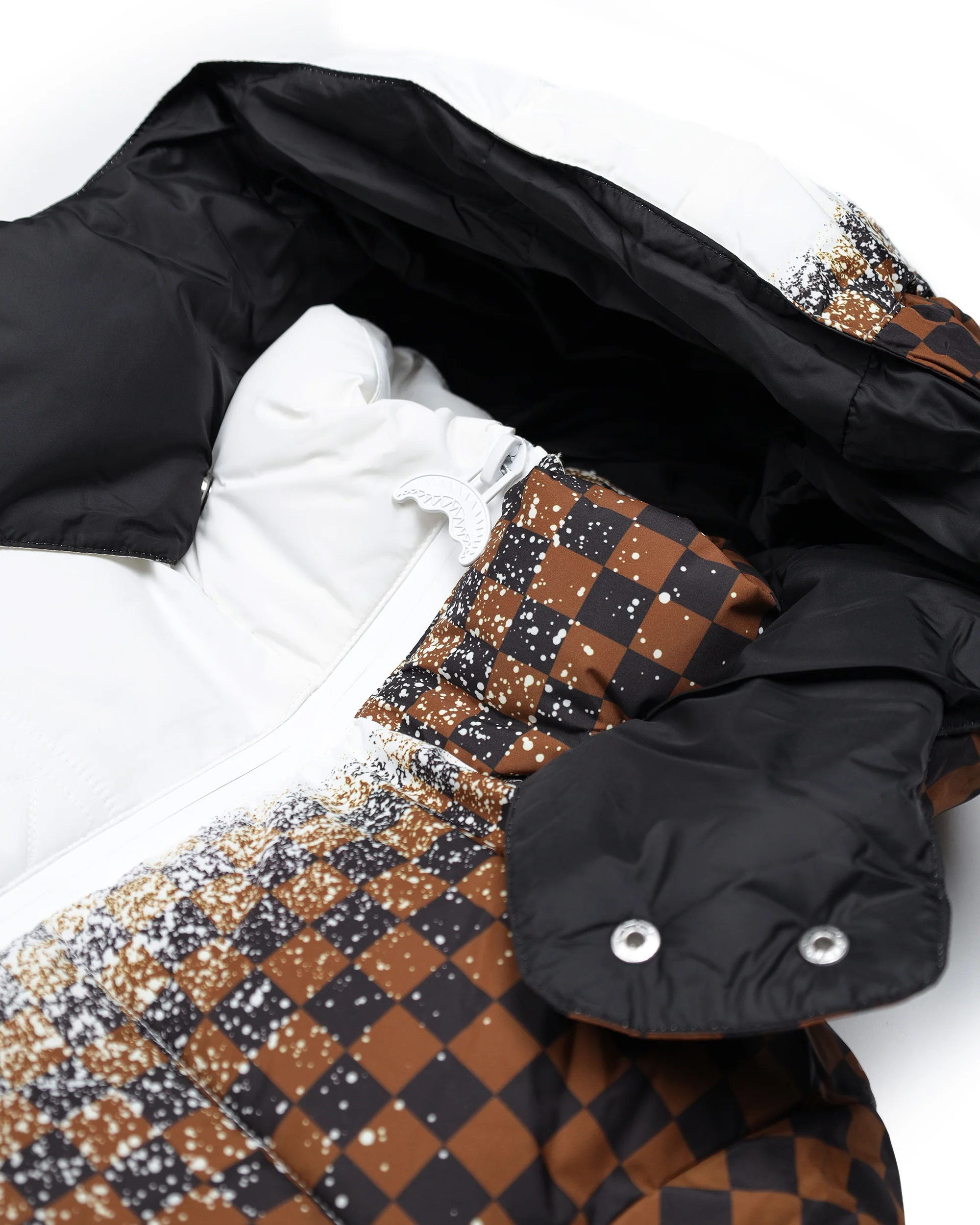 GREY CHECK DOWN JACKET - Image 11