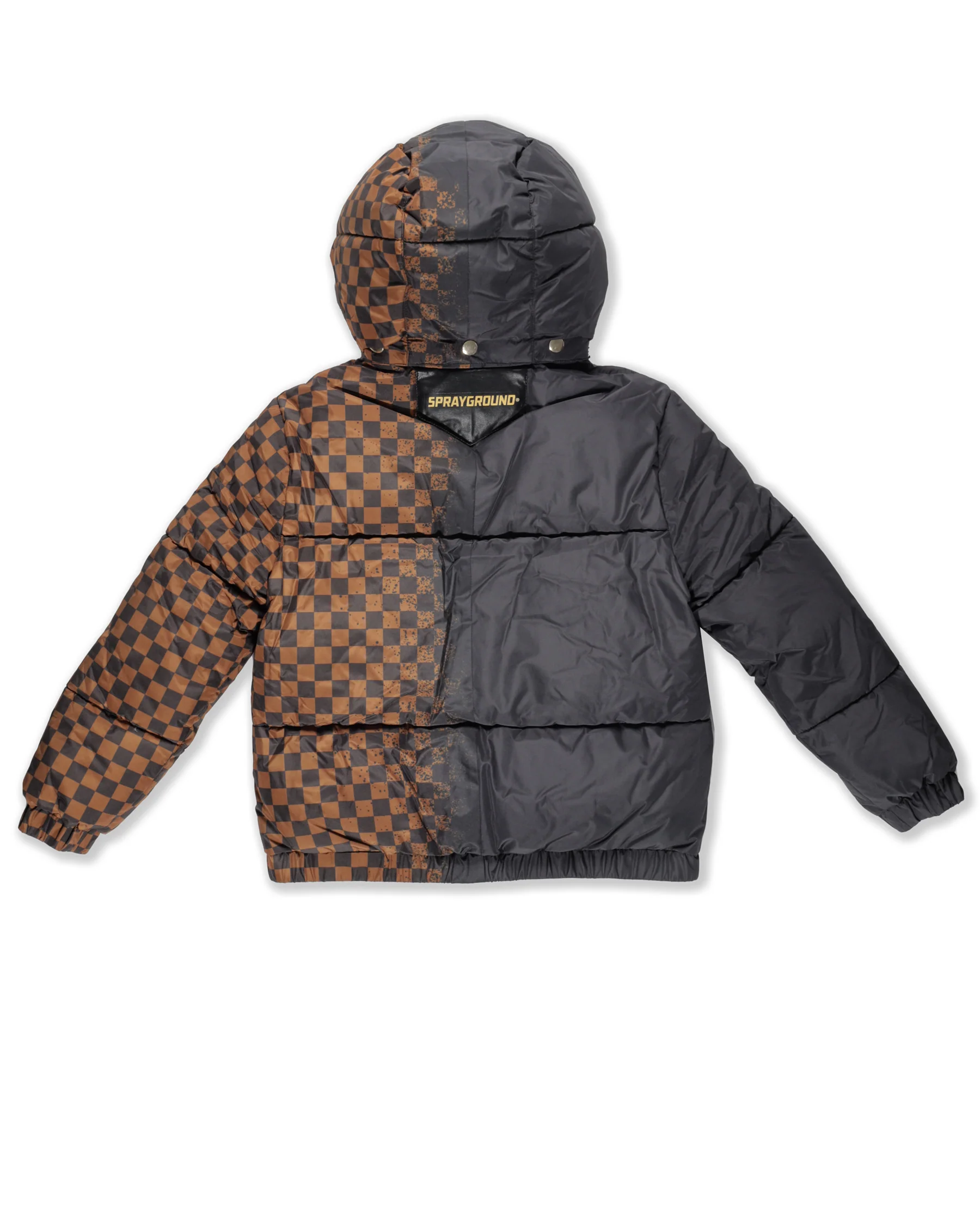 GREY CHECK DOWN JACKET - Image 3