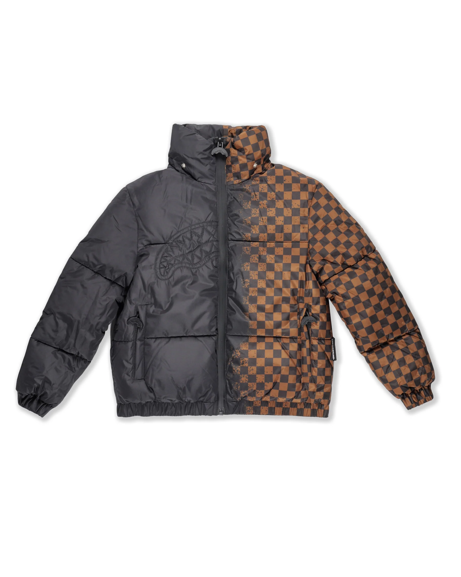 GREY CHECK DOWN JACKET - Image 5