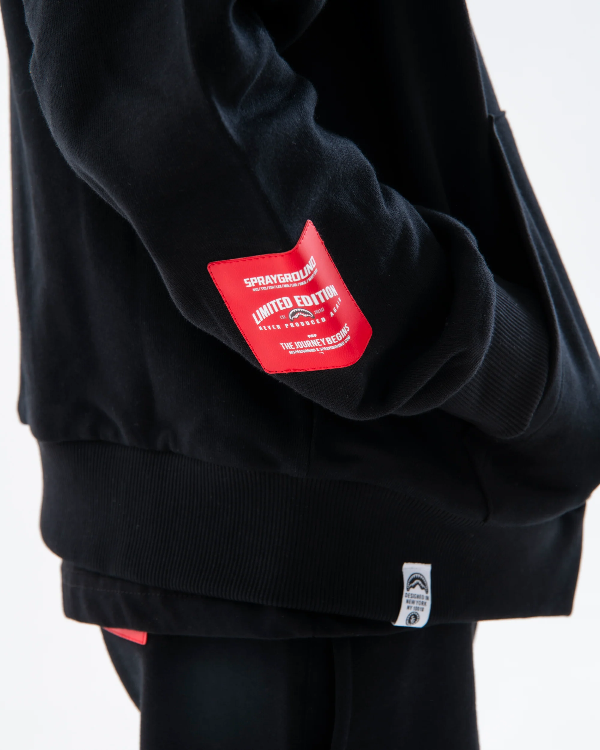 SHARK BASIC OVER FULLZIP HOODIE BLK - Image 4