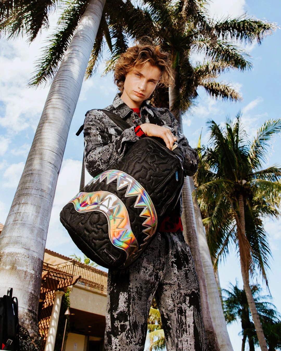 Black Quilted Irridescent Dlxs Backpack - Image 6