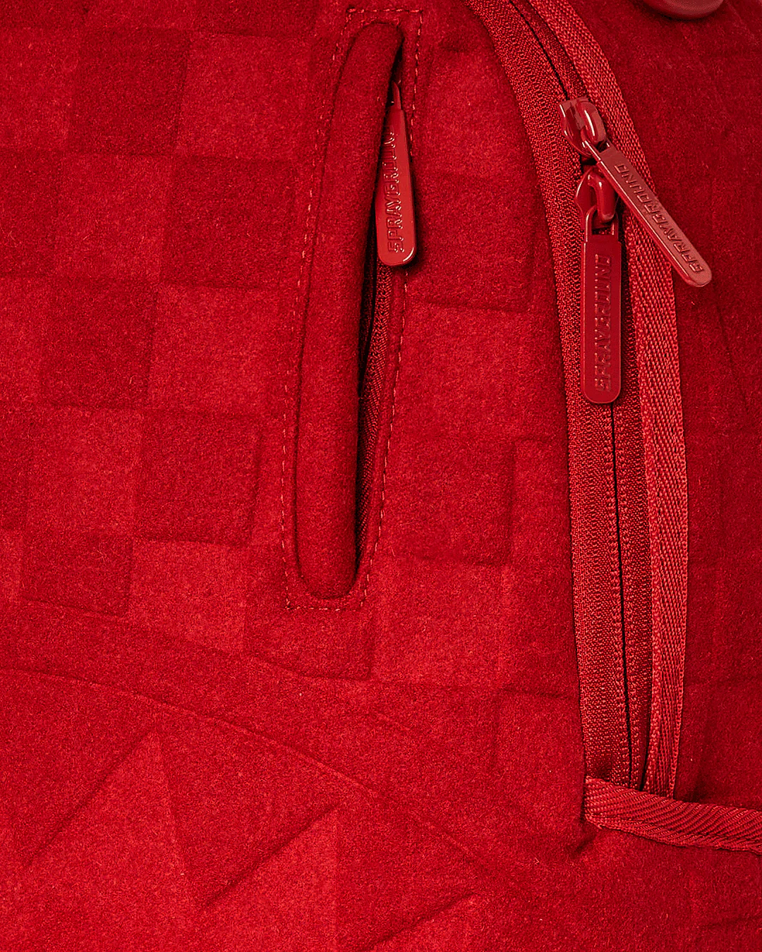 Red Checkered Flock Backpack - Image 8