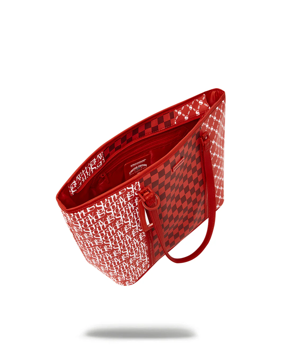 Tri Split Red Tote  910t4509nsz - Image 4