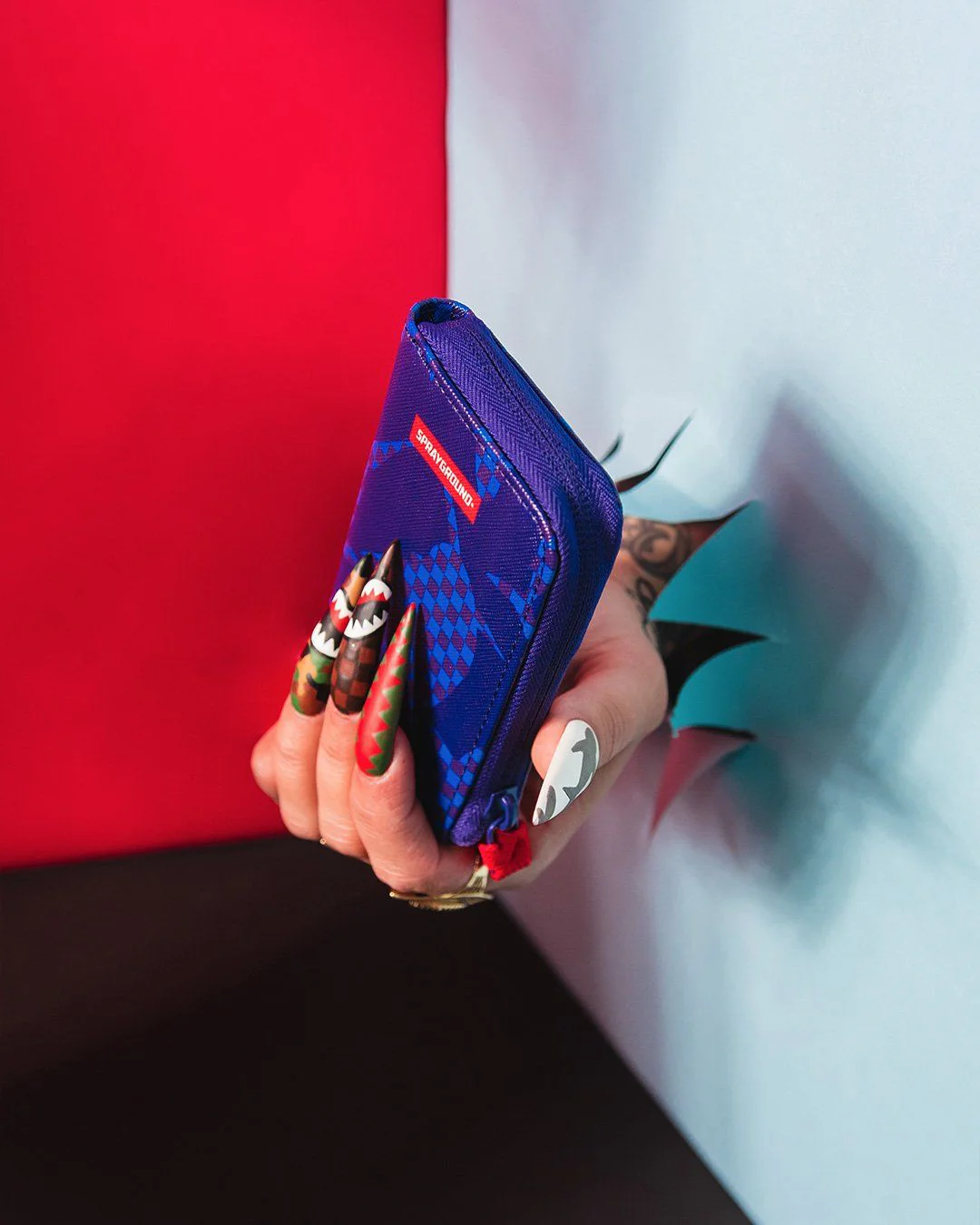Camo Blue Shark Pattern Wallet - Image 2