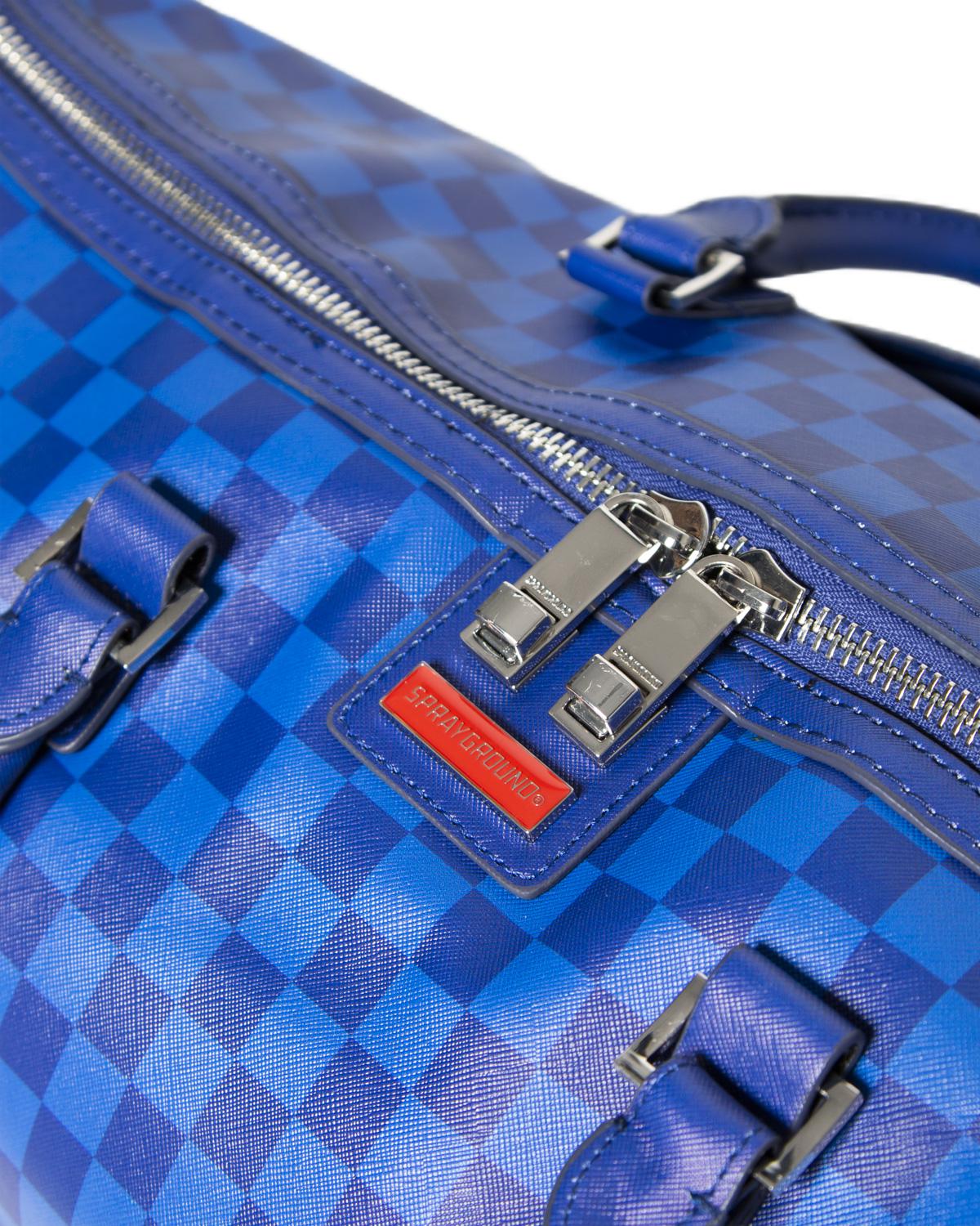Blue Checkered Shark Duffle - Image 3