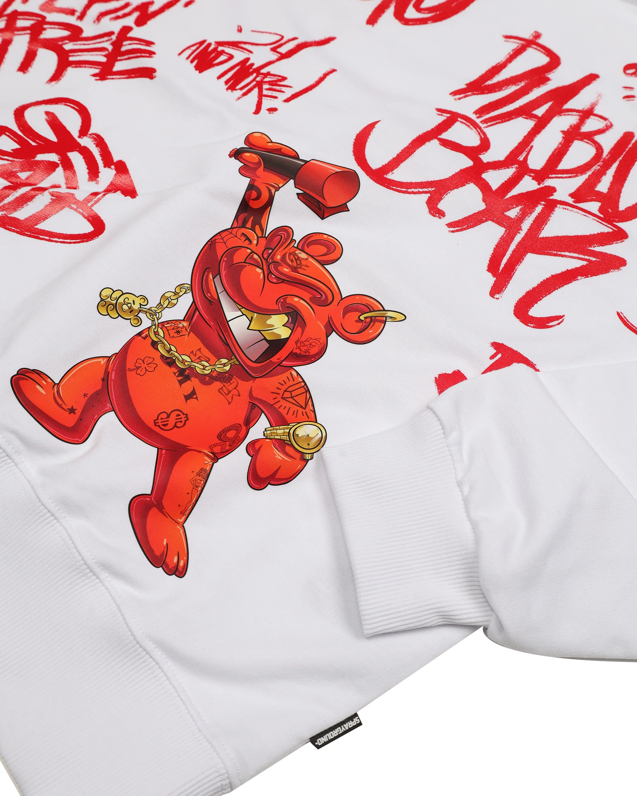 VANDAL DIABLO BEAR WHITE OVER HOODIE - Image 8